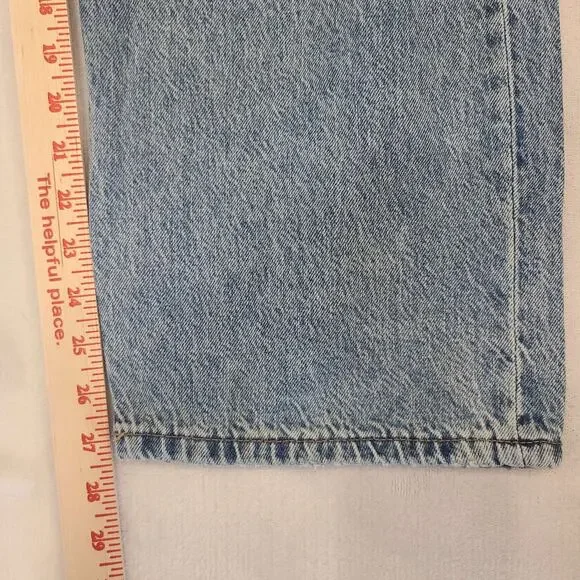 NWT AERO HIGH RISE BAGGY Jeans Light Wash Ripped Distressed Sz 12 Short - Picture 7 of 10